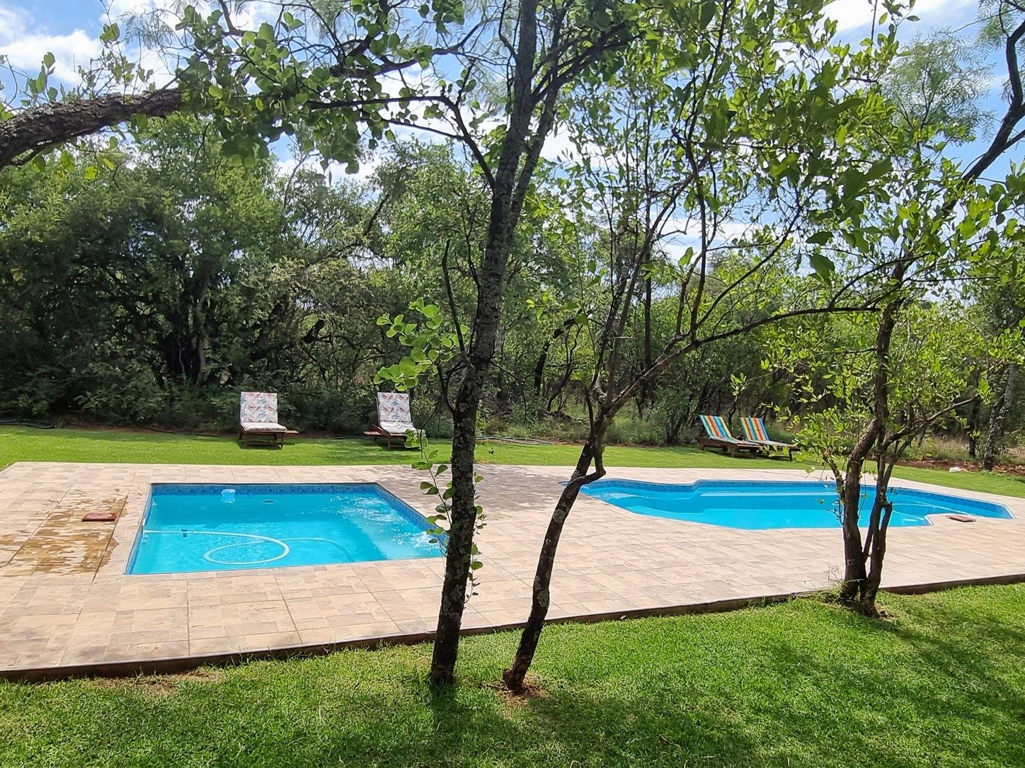 Pools and loungers at the wellness area