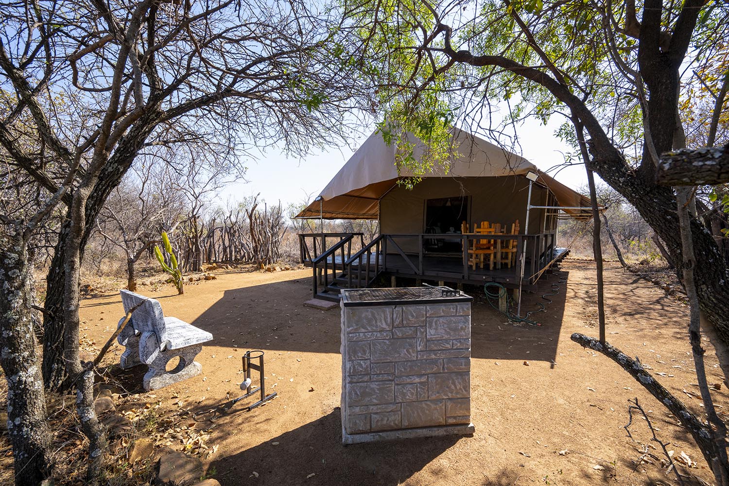 Luxury glamping tent interior at Lords and Ladies Bush Lodge