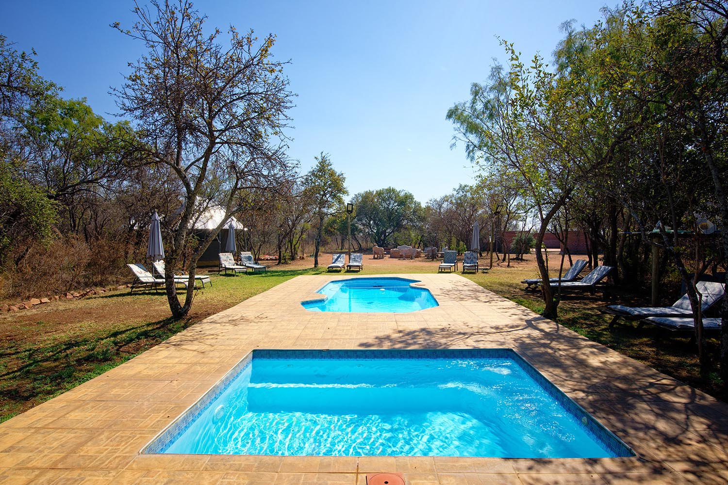 Pools and loungers at the wellness area